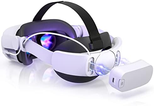 Gamulus 5600mah лента за глава на батеријата компатибилен со Oculus Quest 2, магнетна врска, брзо полнење, ергономски дизајн и супериорна комфорна елитна лента, додатоци за VR