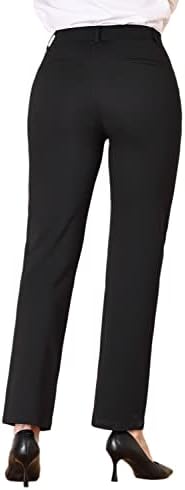 Banенски жени 29 /31/33 Панталони со директно фустанче Повлечете се на деловно работење на делови од работа со џебови со џебови