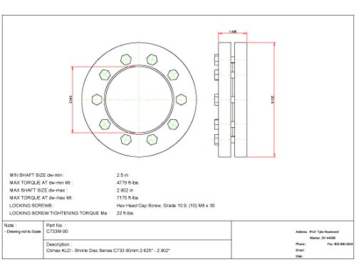 Климакс метали C733M-90 смалување диск, стандардна должност, челик со цинк позлатени надворешни прстени, дијаметар од 90 мм,