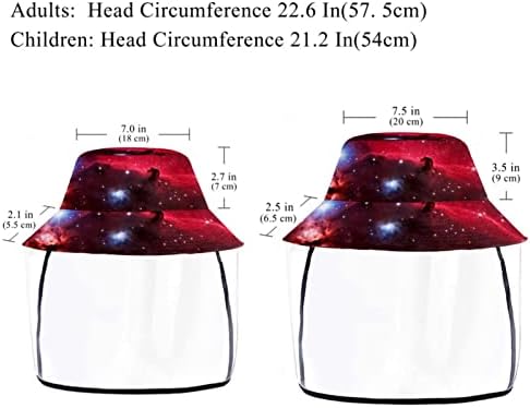 Заштитна капа за возрасни со штит за лице, рибарска капа Анти сонце капа, вселенска астрономија галаксиска црвена