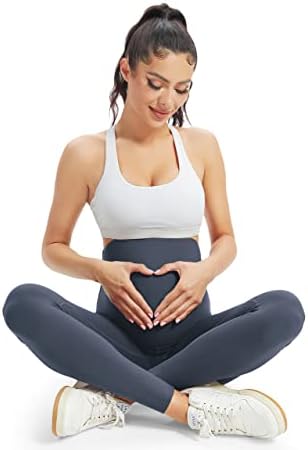 Бонвигорски женски породилни хеланки над вежбање на стомакот, тренингот со целосна должина, кои работат активни панталони за јога