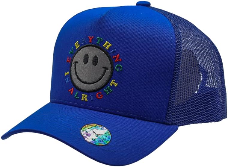 Мука Смајли лице Камион Хет улична облека Гроздобер 5-панел Камиер капа за насмевка лице Везење решетка од грб капаче за графичка