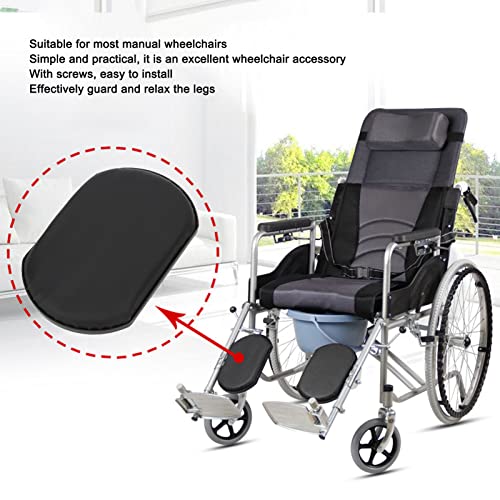 Инвалидска количка Покачена Подлога За Потколеница За Потпирачи За Нозе, Влошки За Теле За Замена На Кожа За Повеќето Рачни Инвалидски Колички Црна