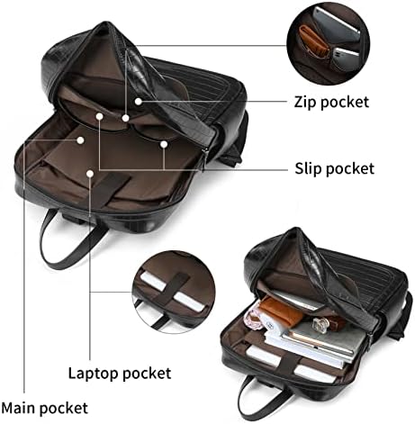 Чанта од ранец на лаптоп бромен за жени вегански кожни патувања 15,6 инчи компјутерска торба моден колеџ училиште за книги
