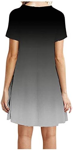 Коктел на Nokmopo фустани моден случај со краток ракав цврст лабав мини фустан женски фустани
