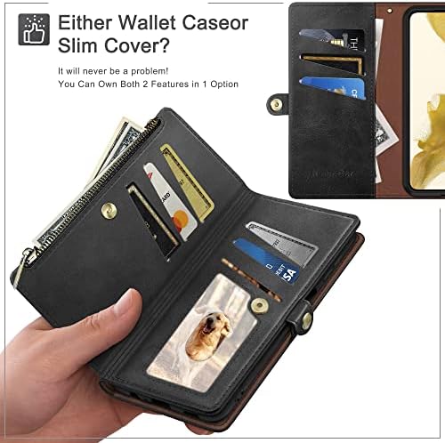 XcaseBar За samsung Galaxy a13 5G паричник случај со Патент xcasebar rfid Блокирање Q Држач За Кредитна Картичка, Flip Фолио Книга