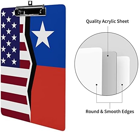 Американско И Чилеанско Знаме Акрилна Табла Со Исечоци Преносни Табли За Клипови Со Метална Табла Со Низок Профил За Домашна Канцеларија