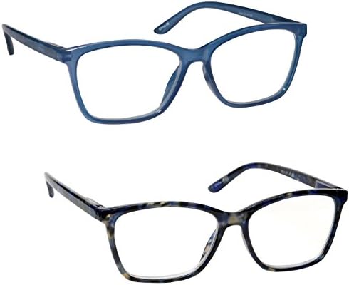 Компанијата За Очила За Читање Светло Сина &засилувач; Читателите На Желка 2 Пакуваат Големи Машки Пролетни Шарки RR51-33T +1.75
