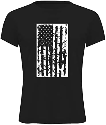 Американски кошула со знаме мажи на 4-ти јули патриотски маица Starвездички ленти во САД, обични графички врвови на маицата на Денот