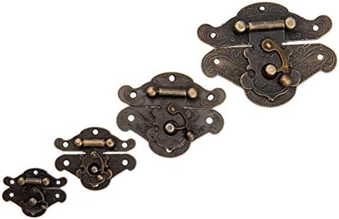 Врати HASP LATCH 5PCS Антички бронзен метал заклучување Декоративни брави за заклучување кука дрвена накит кутија со завртки