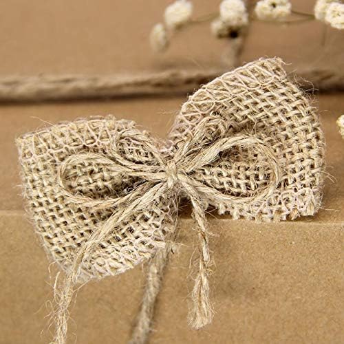 10 парчиња burlap лакови лак вратоврска украси рачно изработени рустикален лак за свадбени декор лакови за украси со џута за дамки за уметнички