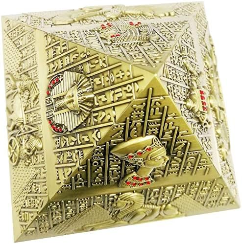 TFJS креативни затворени и надворешни пепелници со капаци египетски пепелници од пепелници за мажи египетски пирамиди Ашрејти за пушење