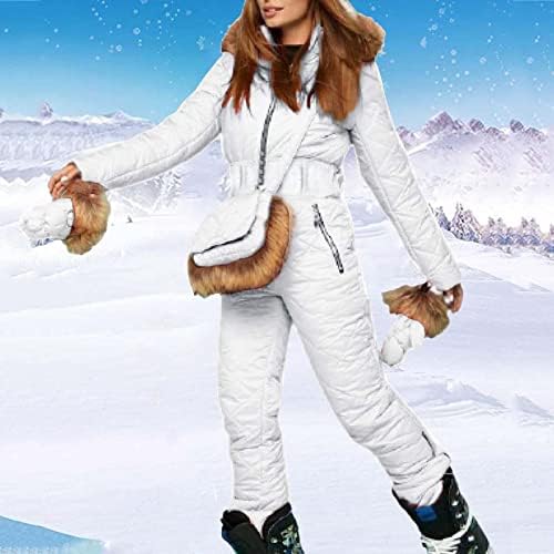 Womenените зимски ски -џемпери сноуитбат, палто со јака од волна, со дуксери ски -јакни и панталони Зимски аспиратор
