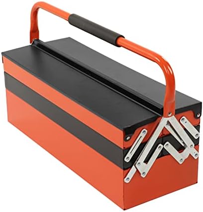Рачна кутија за алатки, ладна валана табла 3 слоја Голем простор Преносен безбеден за употреба стабилна структура за складирање на алатки