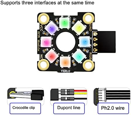 Treedix RGB LED прстен модул 8 бит LED целосна боја индивидуално адресибилна компатибилна со Raspberry PI и Arduino