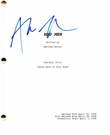 Алан Тејлор потпиша автограм Mad Men Full Pilot Script - во кое глуми Jonон Хам, Кристина Хендрикс, јануари onesонс, Елизабет Мос, Киернан Шитка - многуте светци на Newуарк, изгубени,