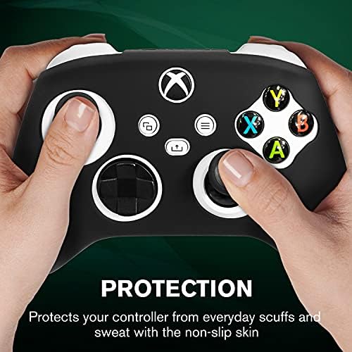 Фосмон Нелизгачки Заштитен Капак На Кожата Компатибилен Со Xbox Серија X/S Контролер, Силиконски Гел Гел Отпорен На Пот Кожа со 8 Костец За