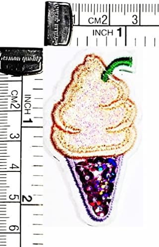 Кленплус 3 парчиња. Мини Сладолед Цртан Филм Лепенка Везени Светки Сладолед Железо На Значка Шие На Лепенка Облека Везење Апликација Налепница