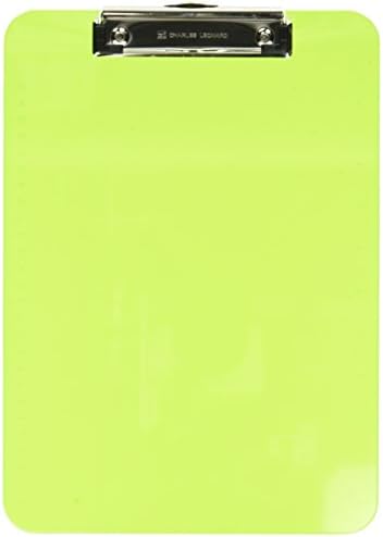 Чарлс Леонард Транспарентна Пластична Таблата Со Исечоци Со Клип Со Низок Профил И Кука За Извлекување, Големина На Букви, Неонски Зелена,