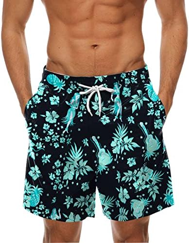 Зддо Менс Хавајски табла шорцеви летни одмори за одмор за одмор, пливање океански животни печати обични шорцеви на плажа