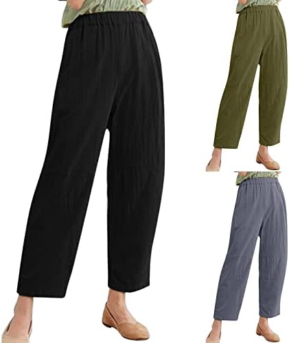 Женски обични панталони за летни жени лабави едноставни панталони обични панталони женски плус големина обични панталони костуми