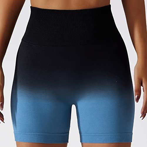 Женски високи половини спандекс јога шорцеви за велосипедски жени кои трчаат танц одбојка кратки панталони хеланки