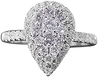 2023 Нова сјајна капка дијамона цирконија прстен бенд женски прстени забавни накит