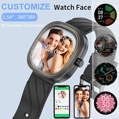 Паметни часовници за мажи, паметен часовник за телефони со Android и компатибилни со iPhone, 3ATM водоотпорен 1.32 Смарт часовник за фитнес