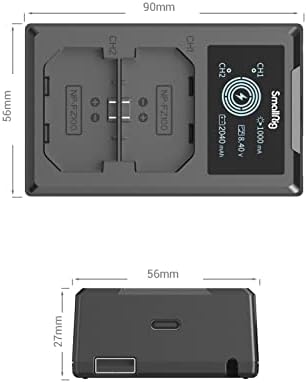 Smallrig NP-FZ100 Dual Slot Battery Charger за Sony NP-FZ100 батерија за Sony Alpha A7 IV, A7 III, A7S III, FX3, A7C, A7R IV, A7R III, A6600,