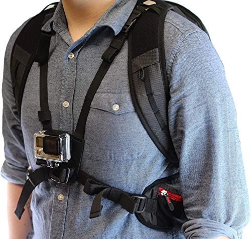 Ранец на ранец на фотоапаратот Navitech Action и сина боја со интегрирана лента за градите - компатибилен со ACTION CAMPER COLTUSION