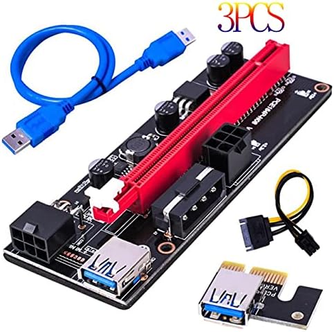 Конектори 1-5PCS USB 3.0 PCI-E Riser Ver 009S Express 1x 4x 8x 16x Extender Riser Adapter картичка SATA 15pin до 6 пински кабел за напојување-