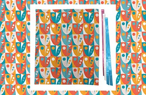 Лунарна Торба За Подароци Од Ткаенина Од Средината На Векот, Цветни Форми Во Модерен Стил Инспирирани Мотиви Со Точки Илустрација Уметнички