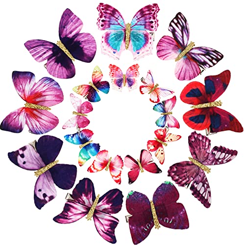 18 Парчиња Клипови За Коса Од Пеперутка Сјајни Шноли Пеперутка Прилепете Клипови За Коса За Тинејџерки Жени Додатоци За Коса
