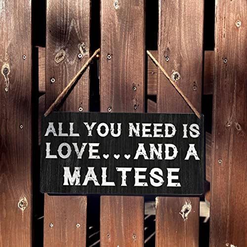 Малтешки мама знак за подарок фарма куќа сè што ви треба е loveубов и малтешки дрвена висечка знак плакета рустикална wallидна уметност