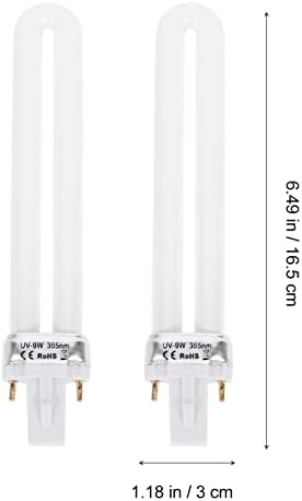 Sewacc 4PCS U- Во облик на сијаличка за сијалички 9W UV 365Nm ламба цевка за фен за уметност за нокти УВ ламба замена