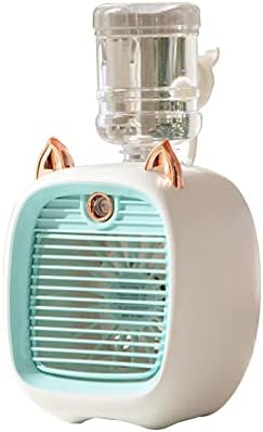 Qiopertar Water Air-Conditioning Fan, Mini вентилатор, USB вентилатор, десктоп турбо спреј за влажно влакно ладилник, навивачи за домашна