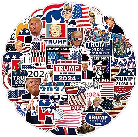 50 парчиња Донлад Трамп 2024 Налепници Трамп Американски налепници на знами