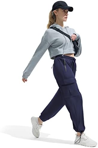 Farungs Брзо суви карго панталони лесни тактички панталони за пешачење со 5 џебови за жени, истегнат половината и отпорна на вода