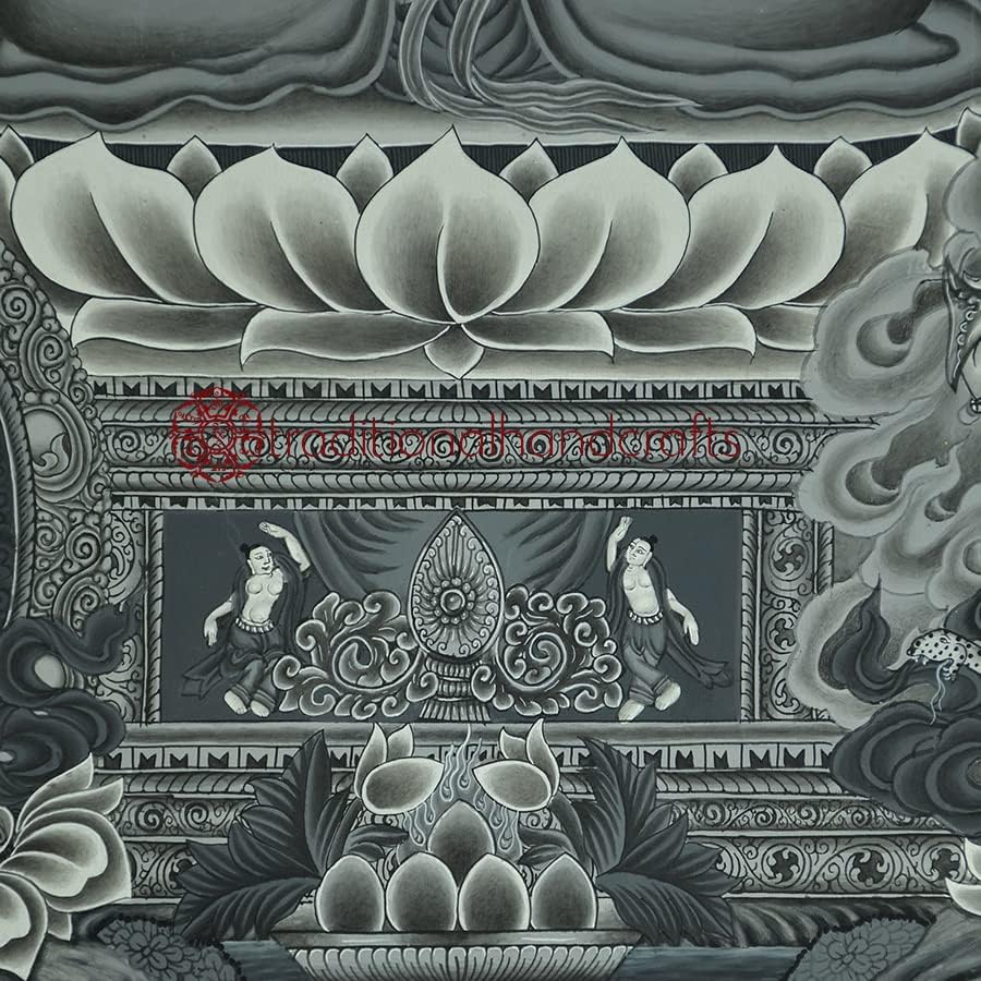 Манџушир Новари Стил Танга слика сликано со користење на традиционален метод во црно -бела боја од нашиот господар занаетчија од
