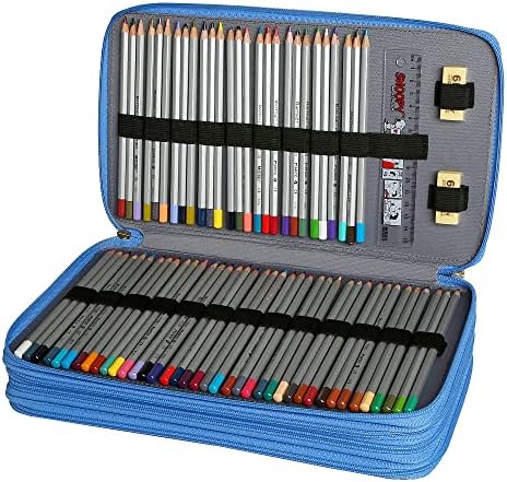 Lbxgap Преносни обоени Случај Организаторот Слот има 300 парчиња Моливи Со Шема За Печатење За Prismacolor Акварел Моливи, Crayola