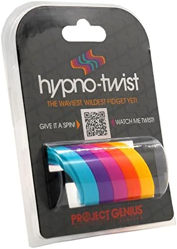 Project Genius Inc. Hypno-twist-хипнотична играчка со фиџгет, испрскајте ги шарените прстени за хипнотичка јамка што се врти одново и одново,