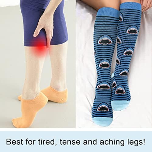 Јуниски чорапи за компресија за жени 15-20 ммхг колено високо за циркулација за поддршка медицинска сестра за бременост спортски патнички