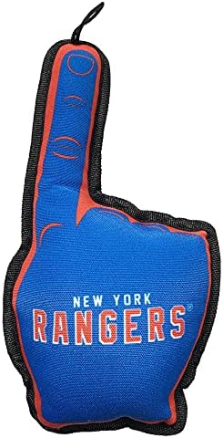 NHL New York Rangers 1 навивачка играчка за кучиња и мачки. Најдобра тешка играчка за миленичиња со внатрешен пискач.