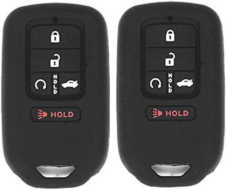 WFMJ 2PCS црн силикон за 2019 2018 2018 2015 2017 Honda Civic Accord Pilot CR-V A2C81642600 SMART 5 копчиња за далечински клуч за далечински клуч на ланецот