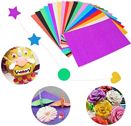 Wollgord Glitter Cardstock, 10 бои искрива хартија 30 листови Премиум занаетчиски картонски хартија за DIY подарок кутија за завиткување роденденски