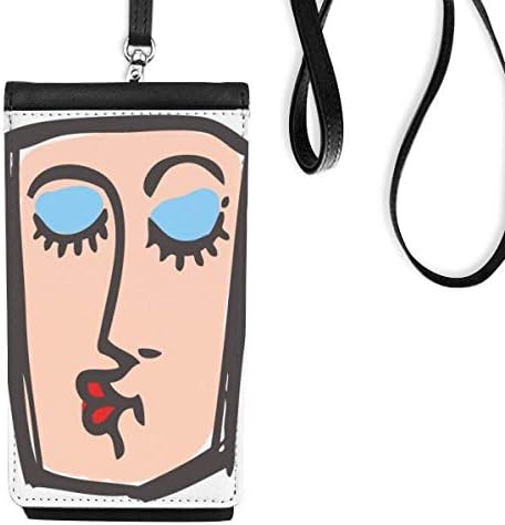 Бакнеж на скица за лице емотикони телефонски паричник чанта што виси мобилна торбичка црн џеб