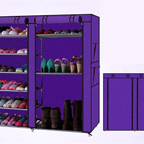 XYYSSM HOME CRATEREST6-RINE 2-LINE 12 решетки што не е ткаени ткаенини за чевли за чевли Виолетова-Организатор на чевли за заштеда на простор,
