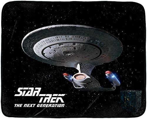 ИНТИМО Ѕвездени Патеки Следната Генерација USS Enterprise NCC-1701-D Starship Руно Кадифен Фрли Ќебе 60 x 48