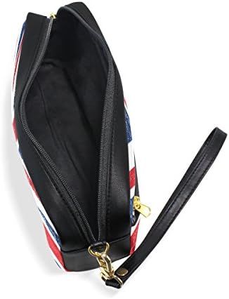 Алаза британско знаме Ретро Унион Jackек Пу Кожен Пен Пензил случај торбичка за шминка за козметичко патување во училишна торба
