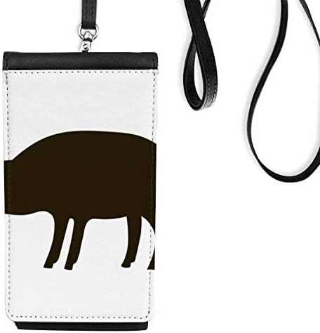 Црна свиња за животински портрет Телефонски чанта што виси мобилна торбичка црн џеб